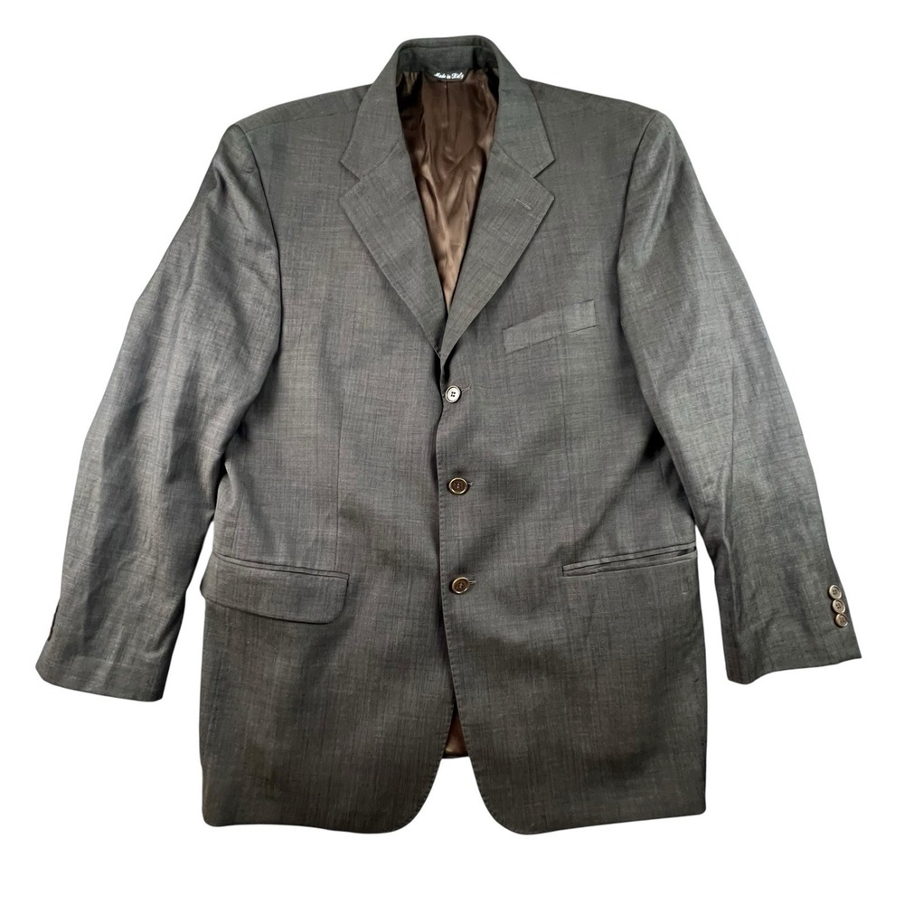 Chiarelli Blazer Mens 44R Gray Chiait Suit 10 Jacket‎ Wool 3 Button Sport Coat